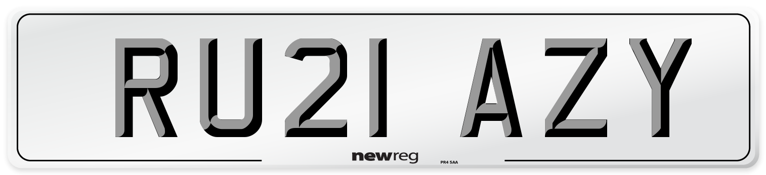 RU21 AZY Number Plate from New Reg